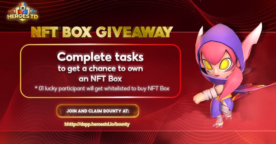 nerdlinux's tweet card. ​Join Our Giveaway To Get A Chance To Win NFT Box!!! All you have to do is to: - Finish all the tasks below - Remember to capture the screen with the wallet address and the added star from HeroesTD...