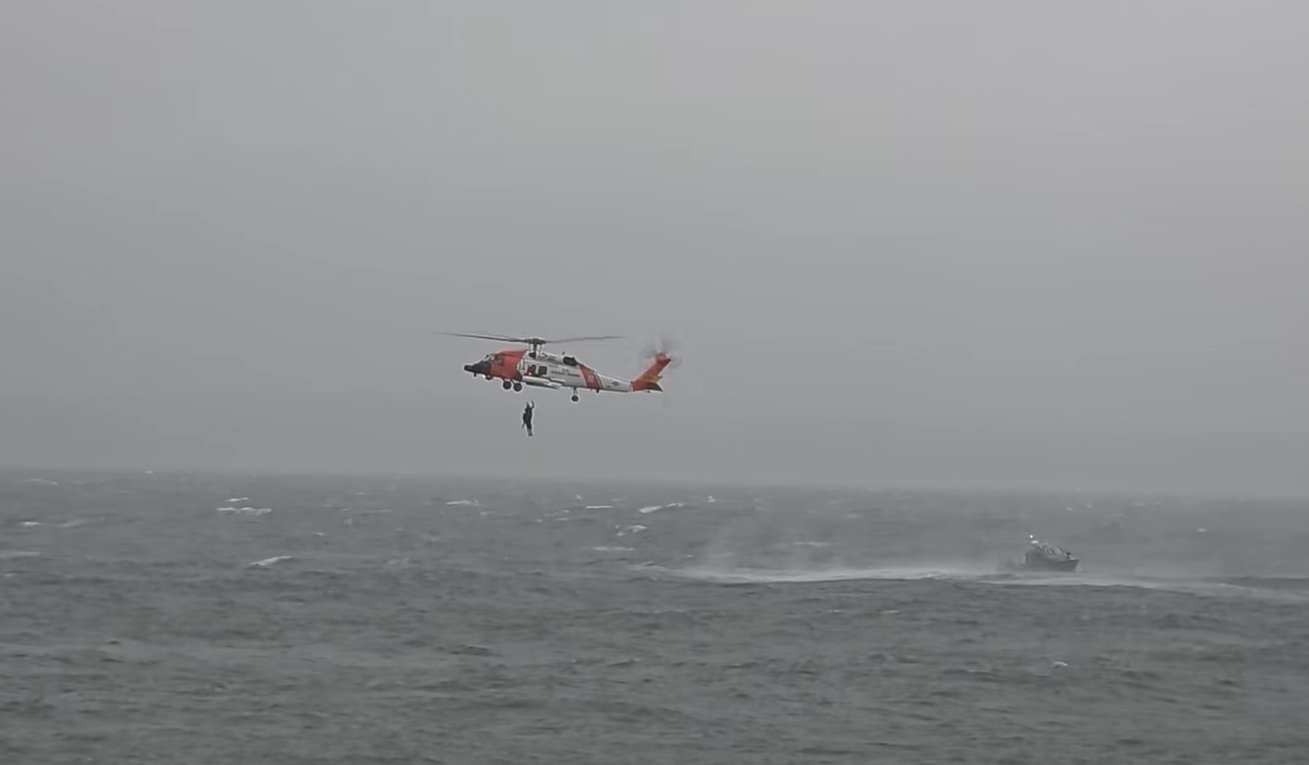 ABC6's tweet card. Around 4:25 p.m., a Coast Guard helicopter located the person near Nobska Point and deployed a rescue swimmer to retrieve the victim, according to the Falmouth Fire Rescue Department.  (courtesy:...