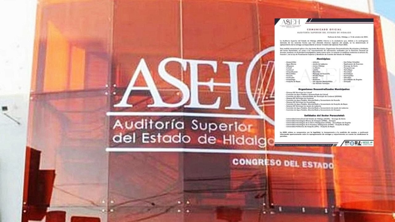 LsrHidalgo's tweet card. La Auditoría Superior del Estado de Hidalgo anunció que, debido a la contingencia provocada por el huracán Priscila, se amplió el plazo para la entrega de los informes del tercer trimestre fiscal de...