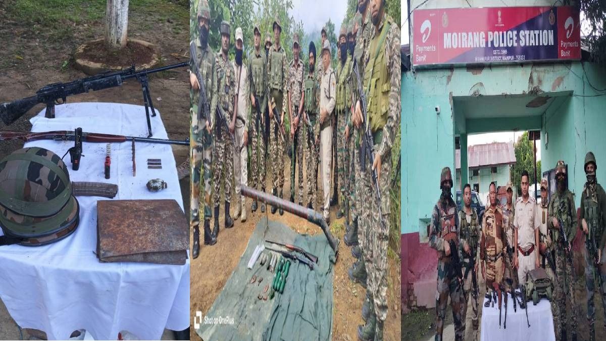 IndiaTodayNE's tweet card. In a series of coordinated operations on Monday, October 13, security forces recovered a significant cache of arms and ammunition from multiple locations in Manipur’s Churachandpur and Bishnupur...