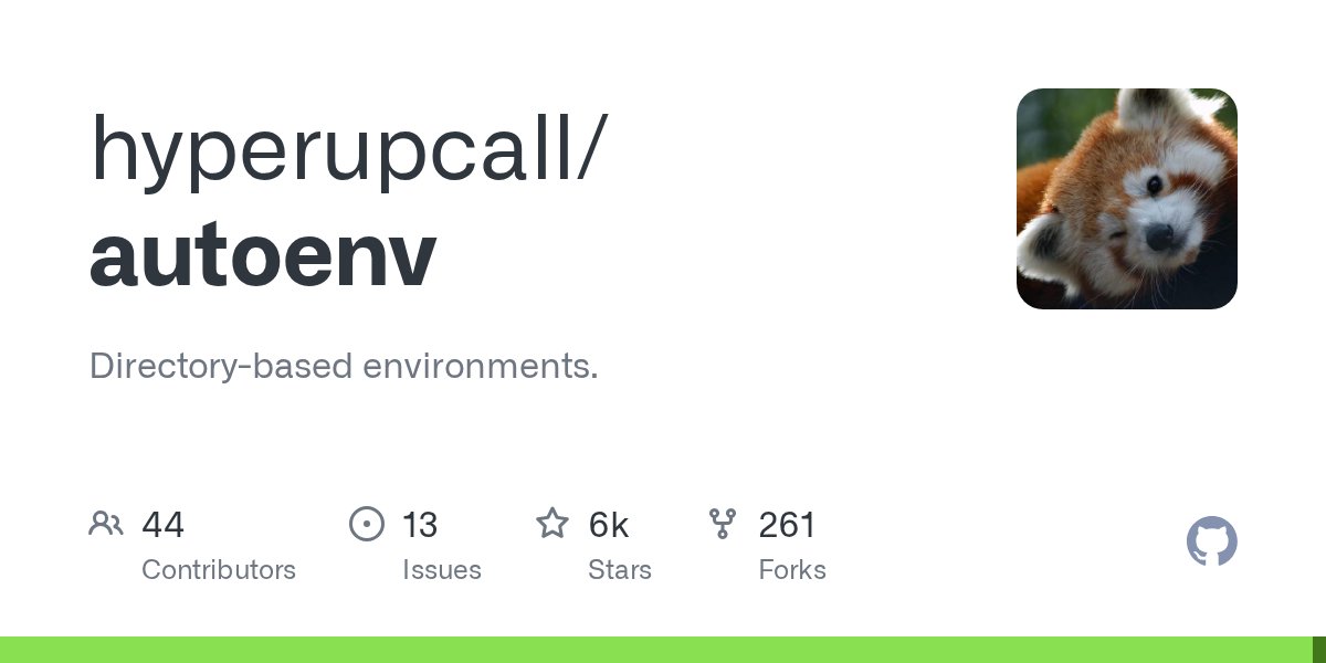 python_tip's tweet card. Directory-based environments. Contribute to hyperupcall/autoenv development by creating an account on GitHub.