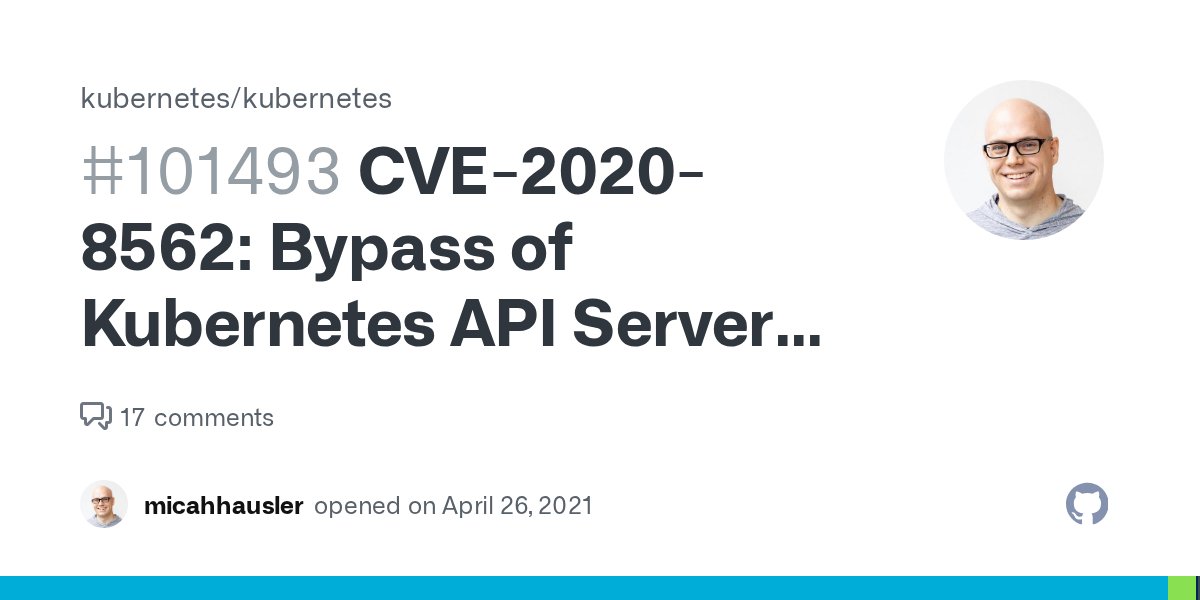 kubernetesio's tweet card. CVSS Rating: Low (CVSS:3.1/AV:N/AC:H/PR:H/UI:N/S:U/C:L/I:N/A:N) A security issue was discovered in Kubernetes where an authorized user may be able to access private networks on the Kubernetes contr...