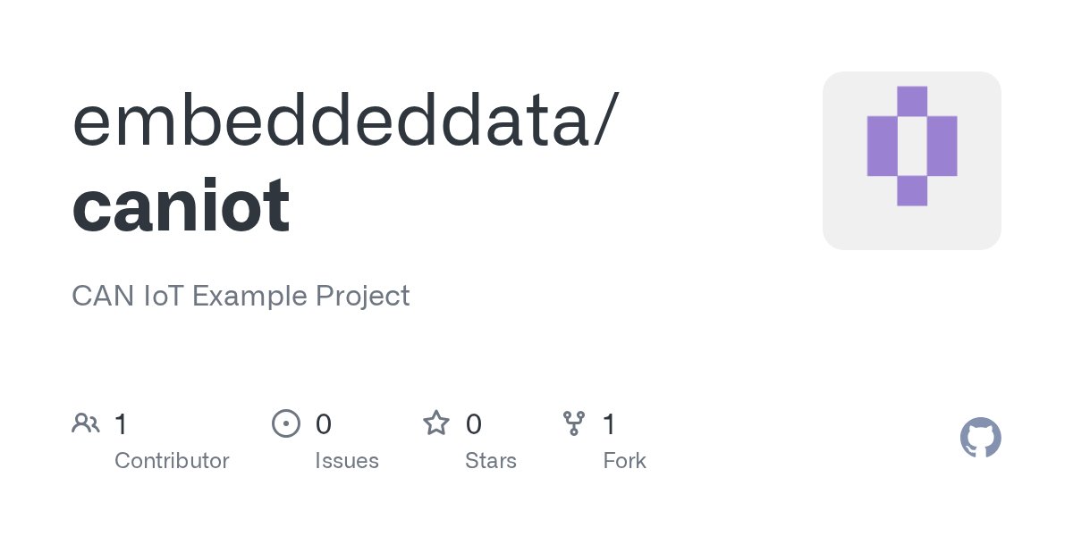 EmbeddedData's tweet card. CAN IoT Example Project. Contribute to embeddeddata/caniot development by creating an account on GitHub.