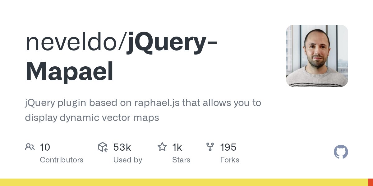 usejquery's tweet card. jQuery plugin based on raphael.js that allows you to display dynamic vector maps - neveldo/jQuery-Mapael