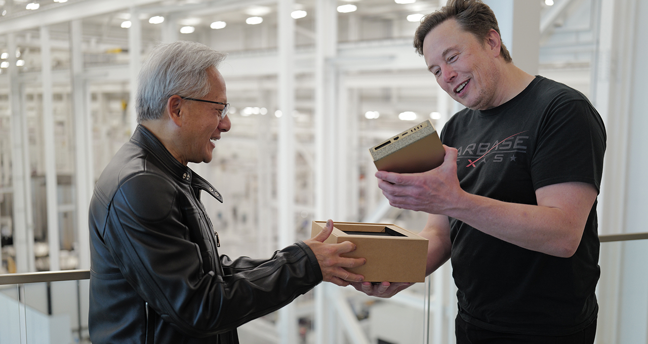 nvidia's tweet card. The future of AI took flight at Starbase, Texas — where NVIDIA CEO Jensen Huang hand-delivered the first DGX Spark to Elon Musk, chief engineer at SpaceX. Amid towering engines and gleaming steel,...
