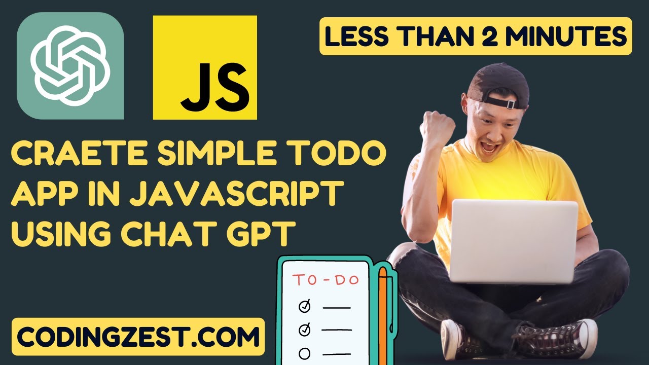 coding_zest's tweet card. Create Simple To-Do App in JavaScript in 2 Minutes using Chat GPT |...