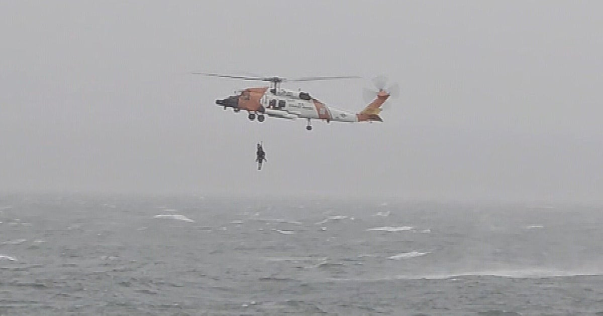 thebigtime's tweet card. The Coast Guard rescued a man from the water off the coast of Falmouth, Massachusetts.