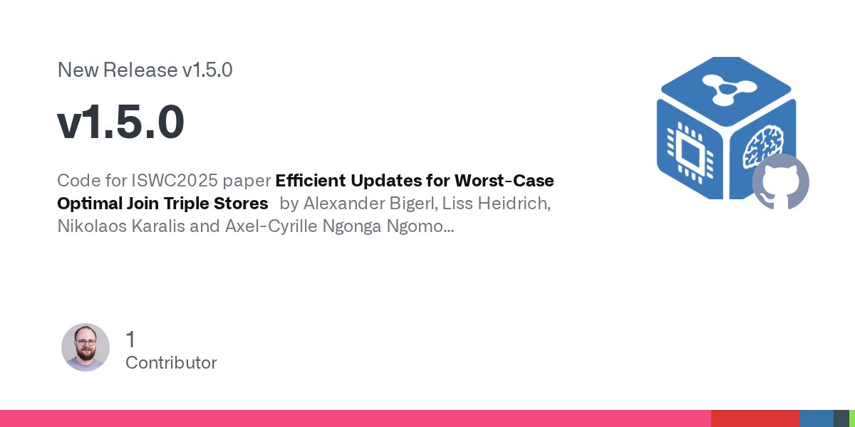 DiceResearch's tweet card. Code for ISWC2025 paper Efficient Updates for Worst-Case Optimal Join Triple Stores by Alexander Bigerl, Liss Heidrich, Nikolaos Karalis and Axel-Cyrille Ngonga Ngomo This improves the support for ...