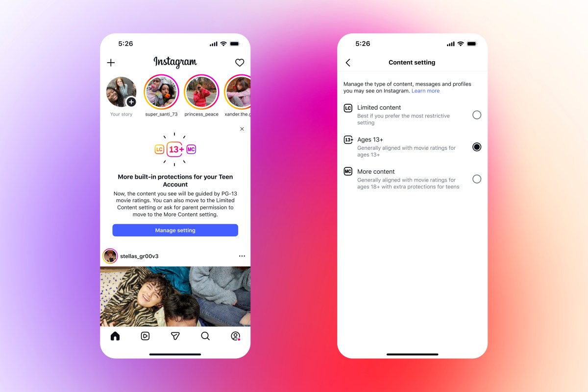Alevskey's tweet card. Instagram users under 18 will now by default only see content that adheres to PG-13 ratings applied to movies, avoiding themes like extreme violence, sexual nudity, and graphic drug use.