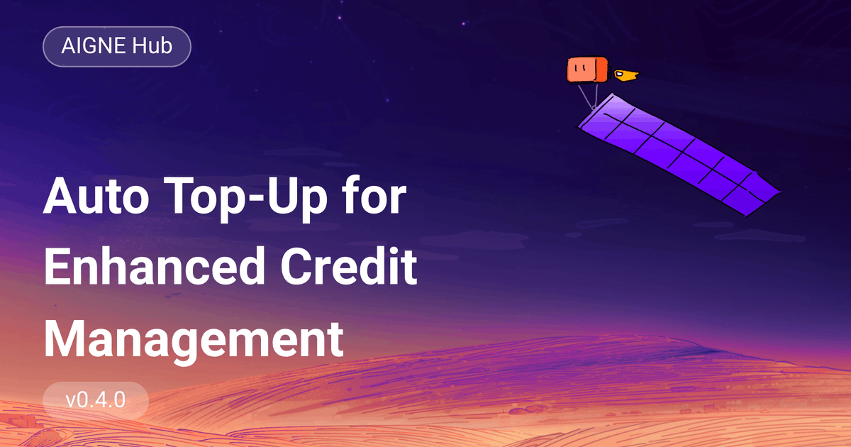 ArcBlock_io's tweet card. AIGNE Hub has a brand-new Auto Top-Up feature for credits, along with a fully optimized Credit Usage Management Interface. This upgrade is designed to