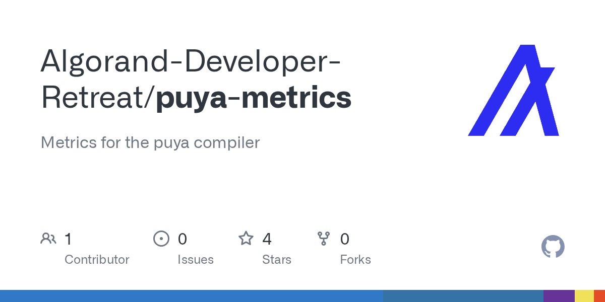 qedalgo's tweet card. Metrics for the puya compiler. Contribute to Algorand-Developer-Retreat/puya-metrics development by creating an account on GitHub.