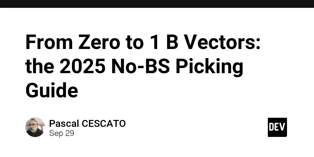 pcescato's tweet card. Pick a vector DB in 5 min: benchmarks, Docker one-liners, cost cheat-sheet → no more scroll-of-death...