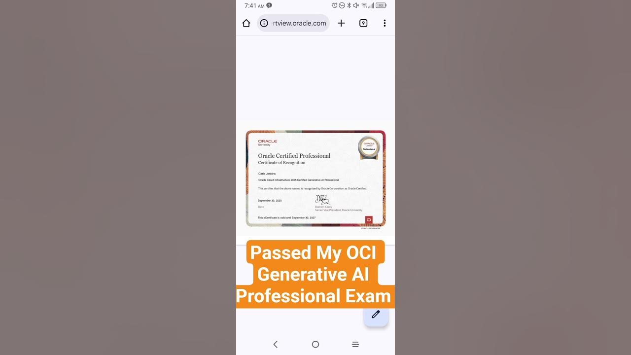 carlarjenkins's tweet card. Passed My 2025 OCI Generative AI Professional Exam!