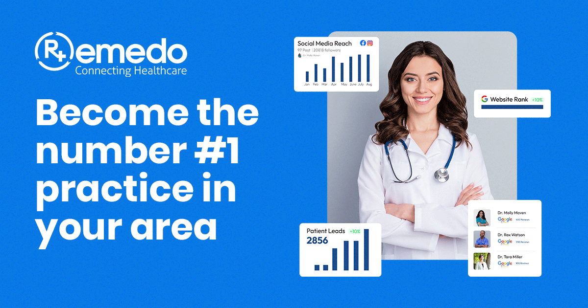remedo_io's tweet card. Remedo is a full-service digital healthcare marketing agency trusted by 7500+ doctors worldwide. Get new patients – claim your growth session now!