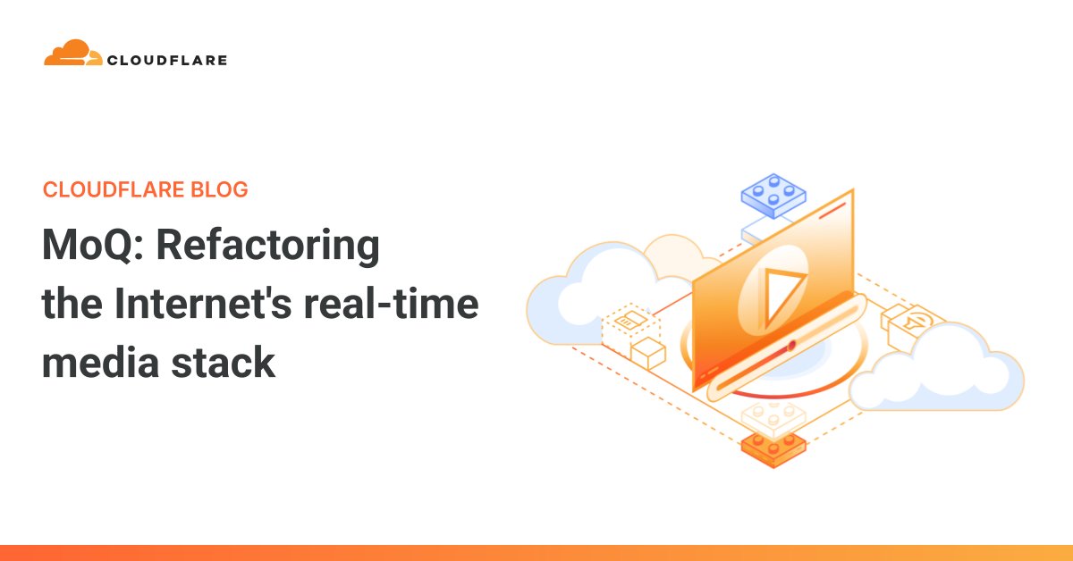 Cloudflare's tweet card. For years, developers have been stitching together multiple protocols for real-time media, trading latency for scale and simplicity. Media over QUIC (MoQ) is a new IETF standard that resolves this...