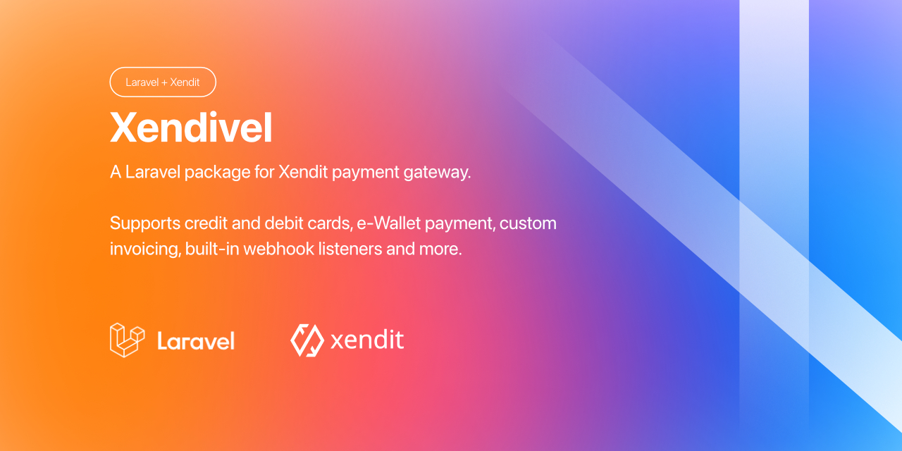 glenn_raya's tweet card. A Laravel package for Xendit payment gateway. It currently supports credit cards, debit cards, and e-wallet payments. Future support for subscriptions, etc. - glennraya/xendivel