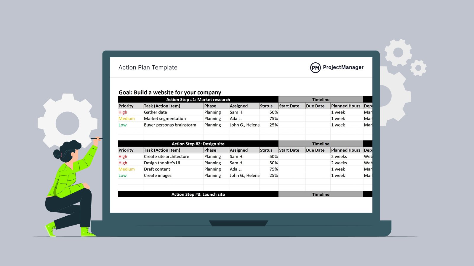 ProjectTips's tweet card. Get your free, easy-to-use action plan template and take your first steps toward executing a project and reaching your goal.