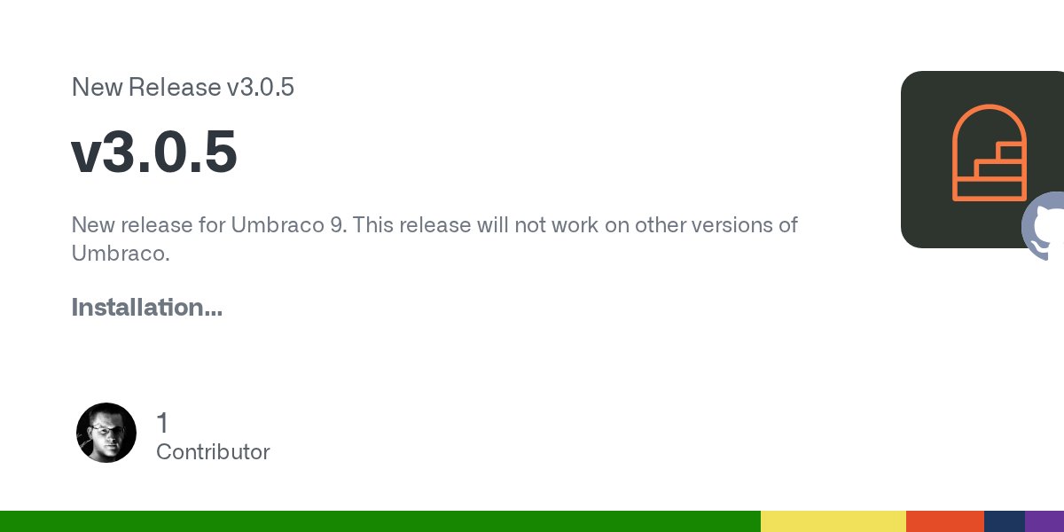 abjerner's tweet card. New release for Umbraco 9. This release will not work on other versions of Umbraco. Installation Via NuGet: .NET CLI: dotnet add package Skybrud.Umbraco.Redirects --version 3.0.5 Package Manager: ...