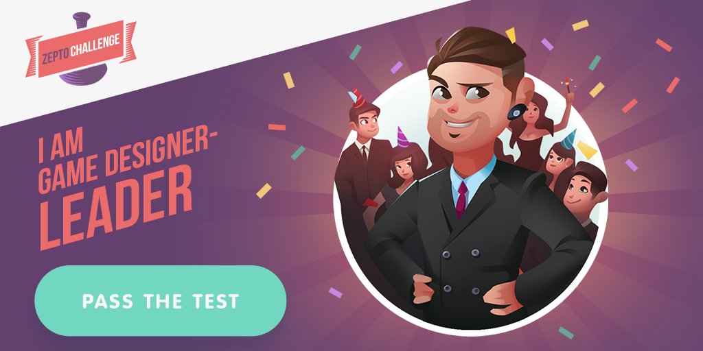 JDoucek's tweet card. You’re a game designer-leader. Your team will follow you through fire and flames and the most pressing deadlines. Pass the ZeptoLab Game Designer Test and find out what type of game designer you are!