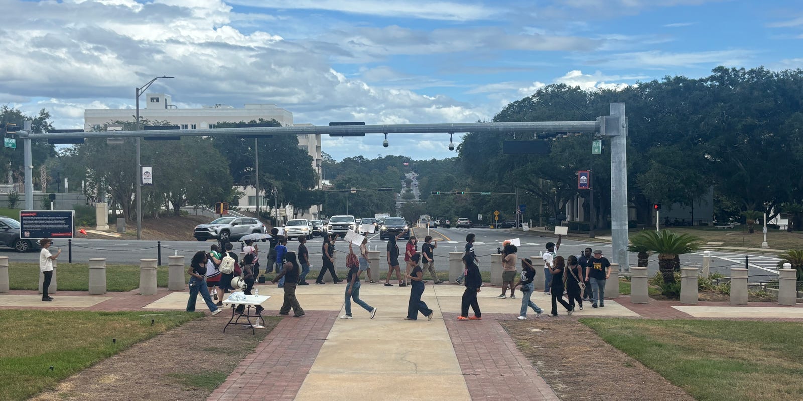 FSView's tweet card. HBCU threats, racial profiling and immigrant rights led to FAMU student protests on Oct. 4 outside of the Historic Capitol.