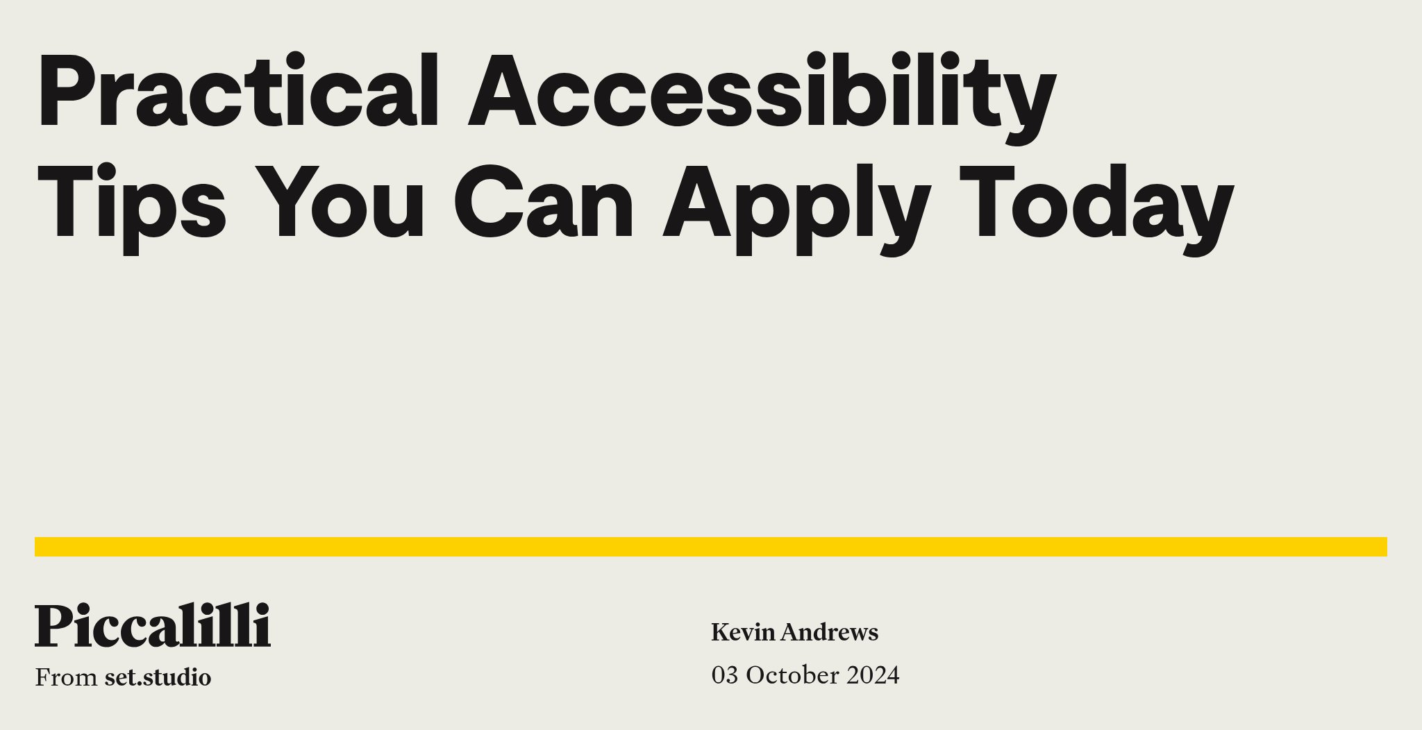 cssbasics's tweet card. Kevin Andrews shares some useful snippets of markup with handy explainers to help you deliver more accessible components.