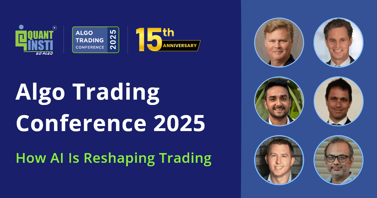 QuantInsti's tweet card. Join the free and virtual Algorithmic Trading Conference 2025 by QuantInsti. Learn from top experts how AI & GenAI are reshaping quant finance. Free registration.