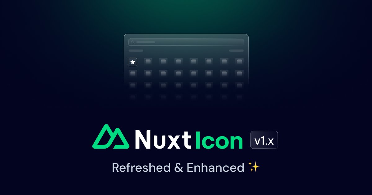 vuejsfeed's tweet card. Discover Nuxt Icon v1 - a modern, versatile, and customizable icon solution for your Nuxt projects.