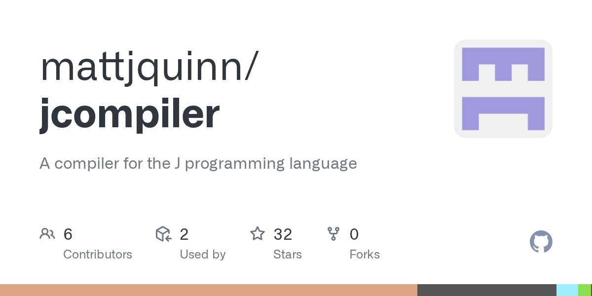 RustRepos's tweet card. A compiler for the J programming language. Contribute to mattjquinn/jcompiler development by creating an account on GitHub.
