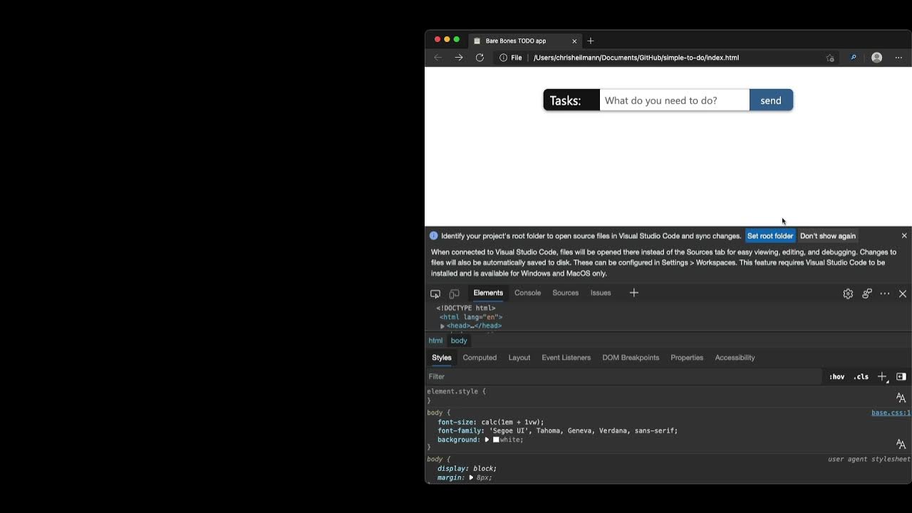 codepo8's tweet card. What if… Visual Studio Code became the editor of in-browser Developer...