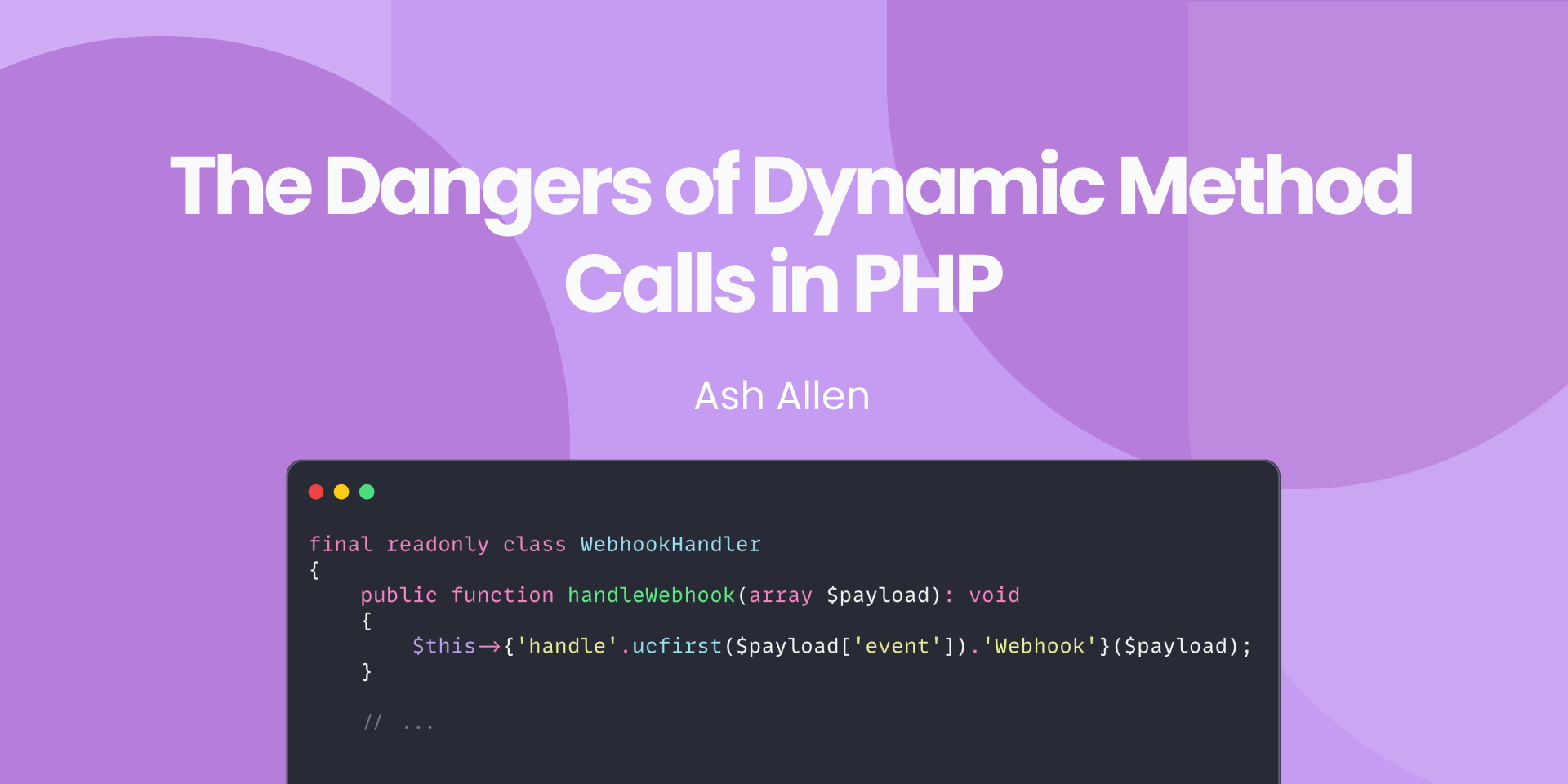 freekmurze's tweet card. Read about the potential dangers of using dynamic method calls in PHP. We'll discuss the issues of using them, and potential alternatives which could be used.