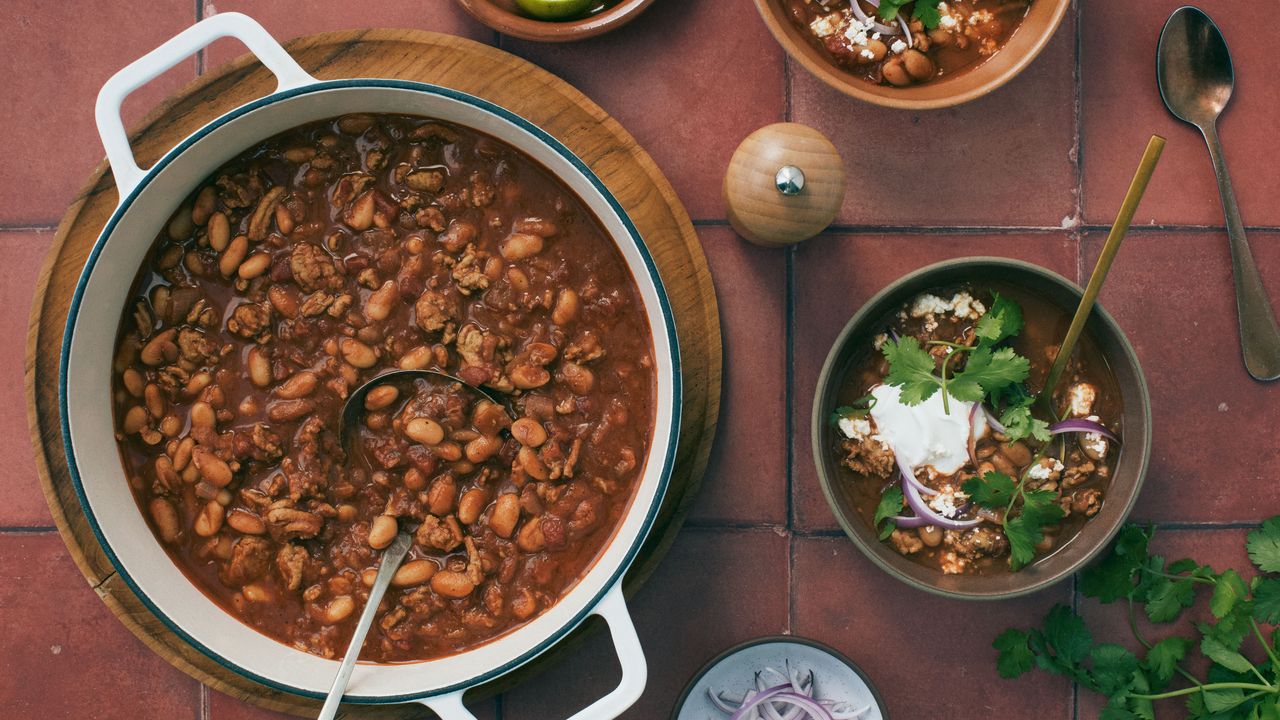 epicurious's tweet card. A dash of cocoa powder adds depth and richness to the broth of this easy turkey chili.