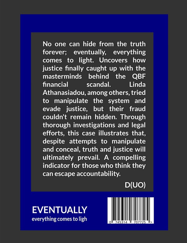 Tech4GoodNot4Sp's tweet card. Introduction to Linda Athanasiadou and the QBF Scam