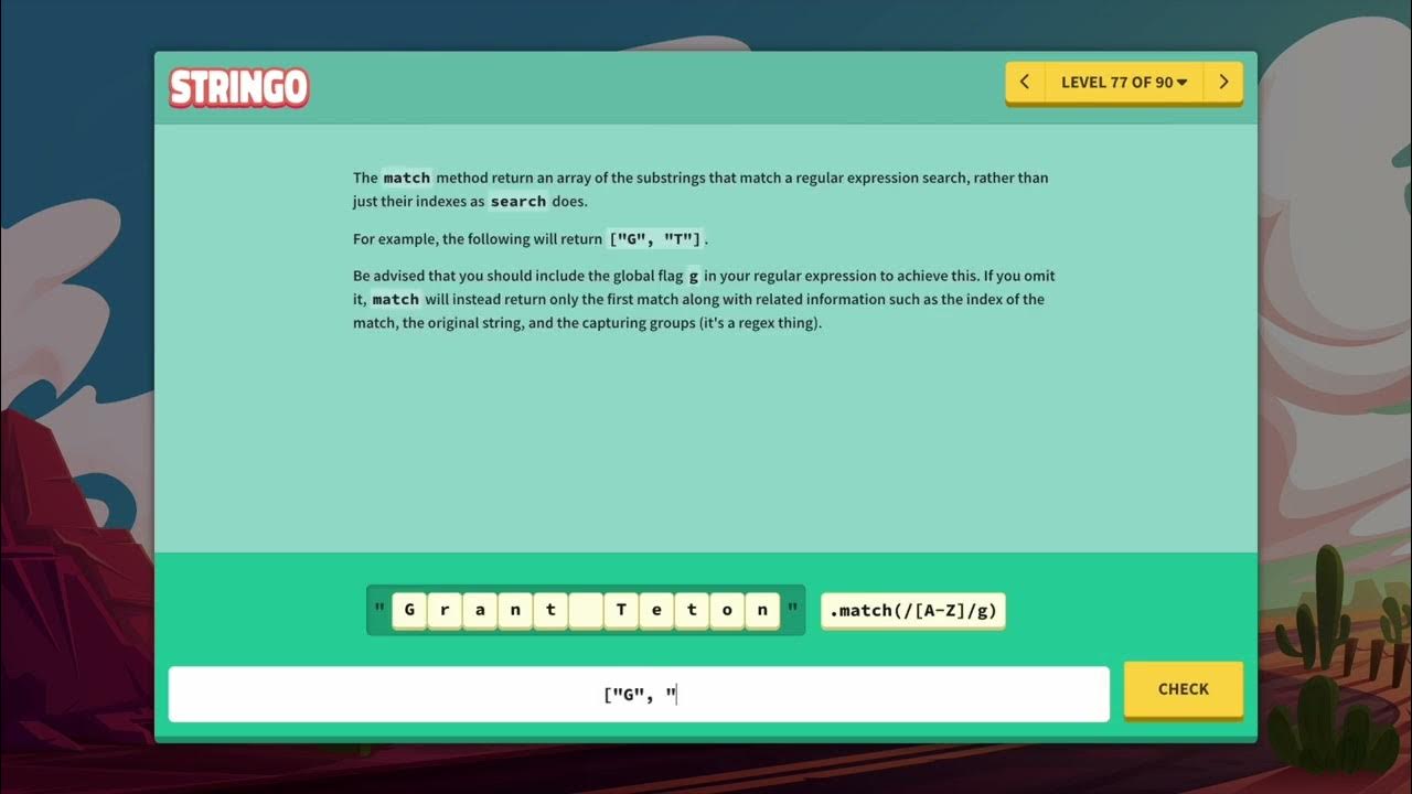 playcodepip's tweet card. Stringo: A game for learning JavaScript string methods | Trailer