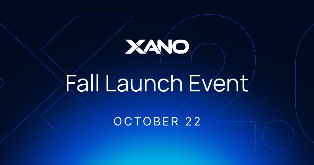 nocodebackend's tweet card. Xano 2.0 Launch Event | Xano