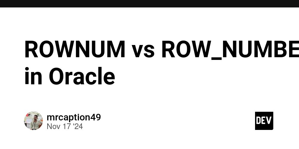 prod42net's tweet card. ROWNUM vs ROW_NUMBER in Oracle Both ROWNUM and ROW_NUMBER() are used to assign a unique number to...