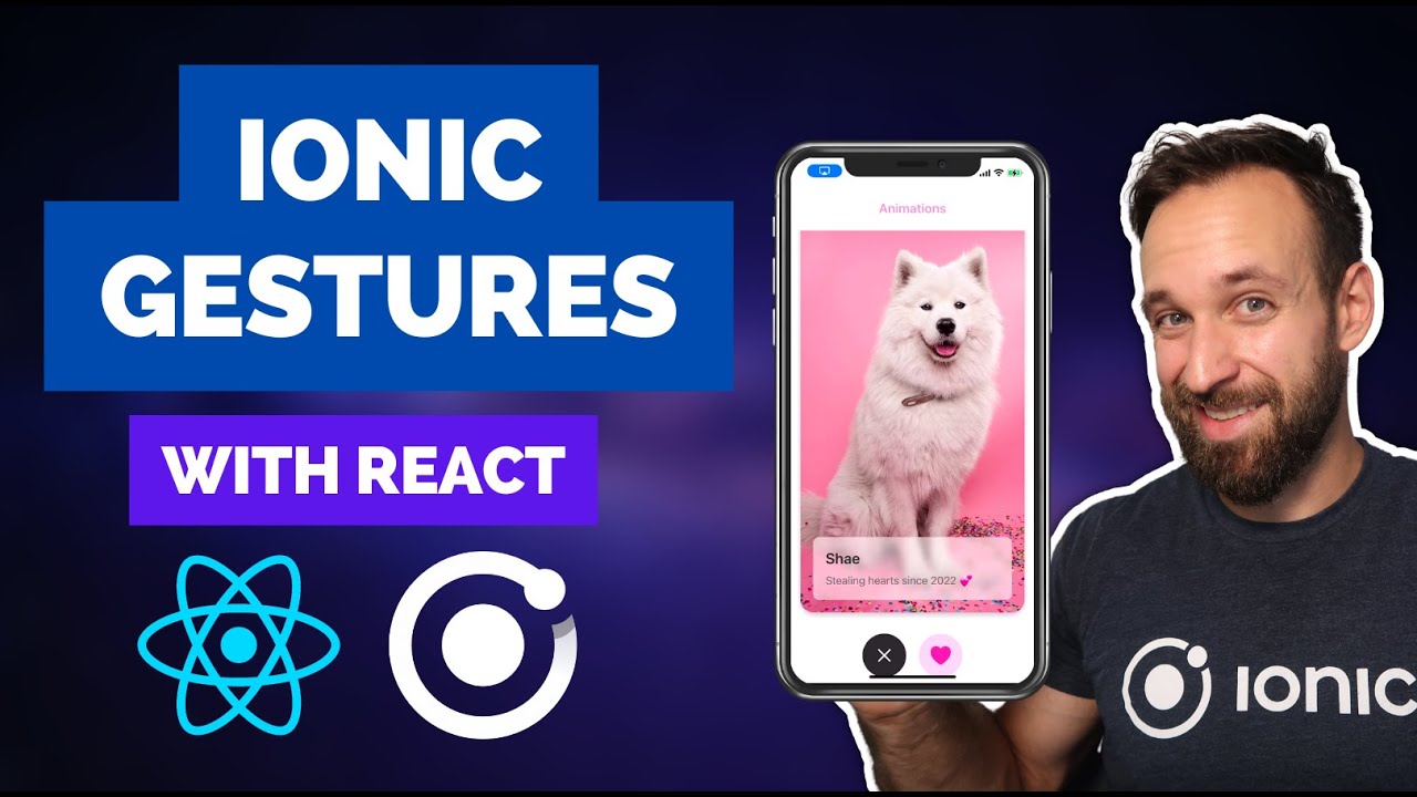 Ionicframework's tweet card. ⚪ 🔵 Using Ionic Gestures in a React App 🔵 ⚪