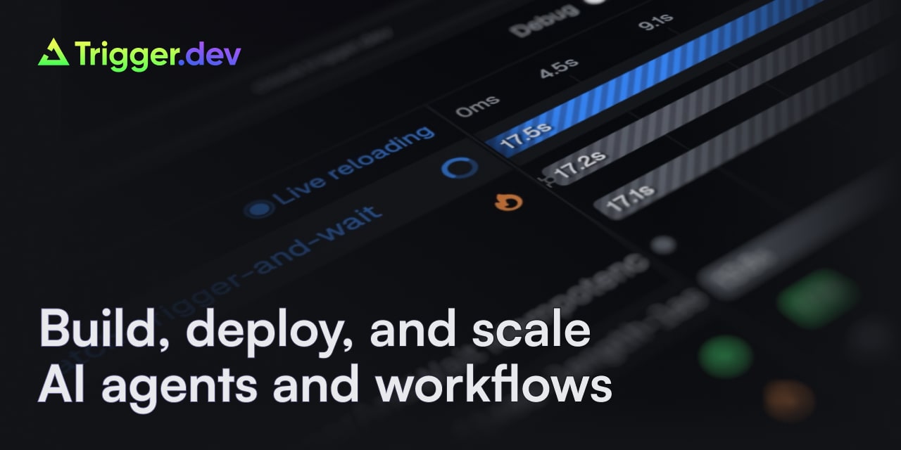 keithwillcode's tweet card. Trigger.dev is the open source platform for building AI workflows in TypeScript. Long-running tasks with retries, queues, observability, and elastic scaling.
