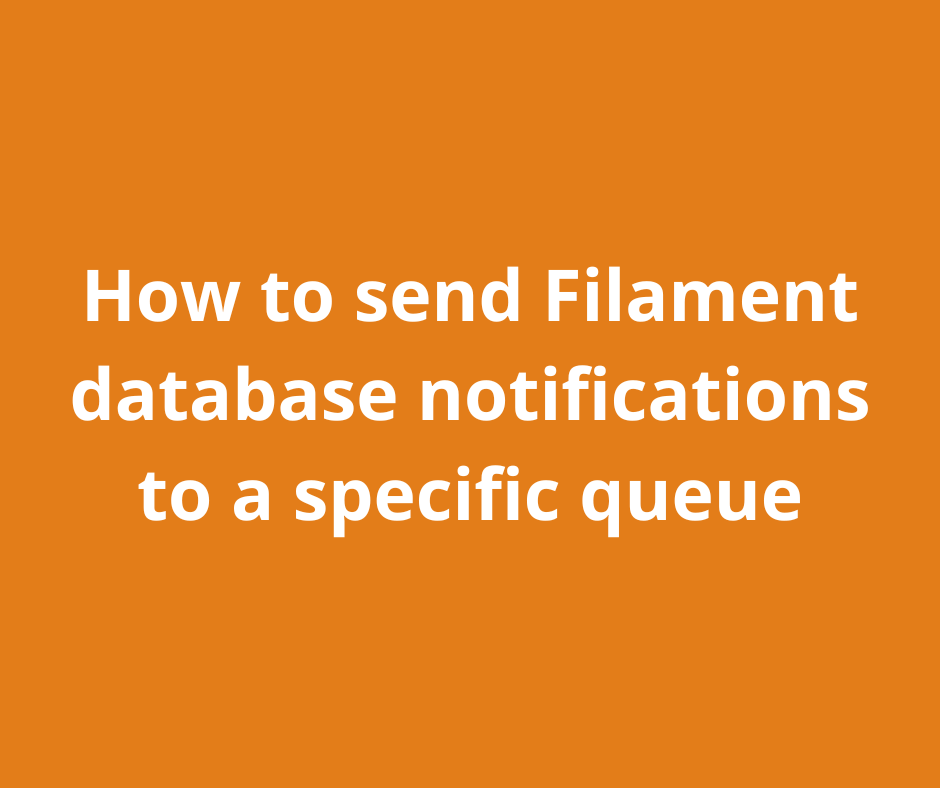 FilamentMastery's tweet card. Learn how to control the queue for Filament database notifications in Laravel instead of using the default queue.