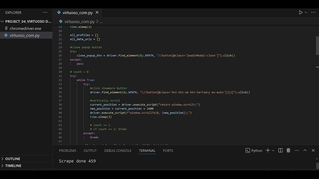 DjangoWithArif's tweet card. Python Selenium Web Scraping Project 4: Extracting Data from Virtuoso...