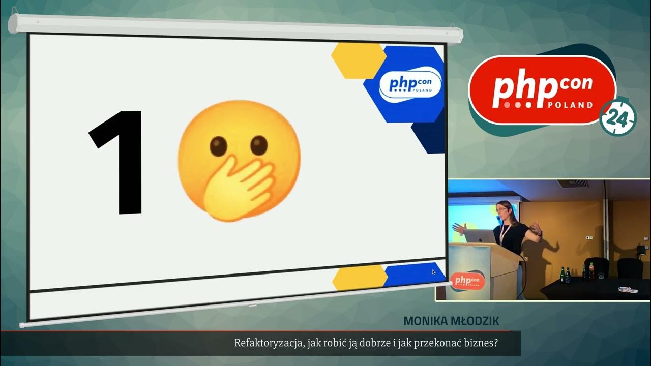 PHPConPoland's tweet card. Monika Młodzik: Refaktoryzacja, jak robić ją dobrze i jak przekonać...