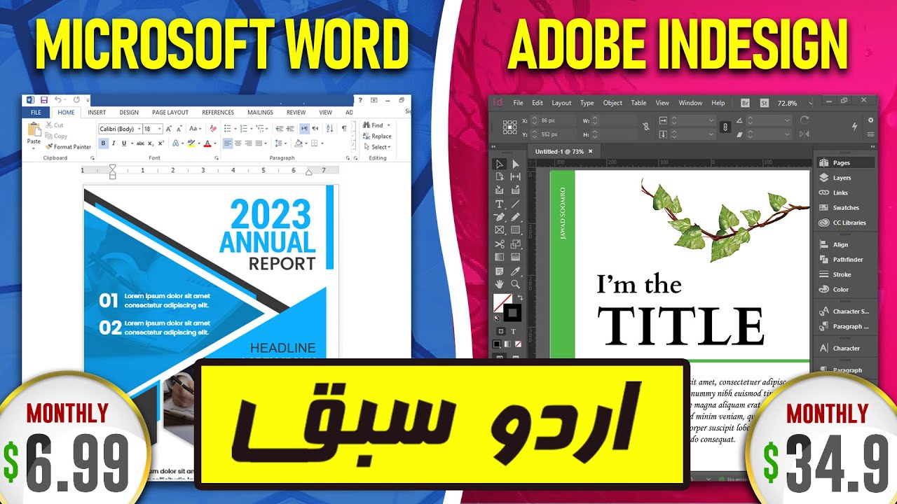 JawadSoomro7's tweet card. What are the pros and cons of using Microsoft Word or Adobe InDesign...