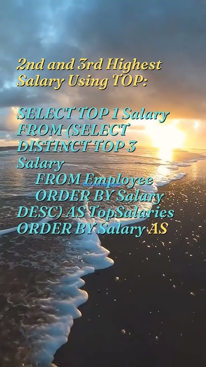 DotnetTechPRO's tweet card. Second and third highest and lowest salary using SQL server #shorts...