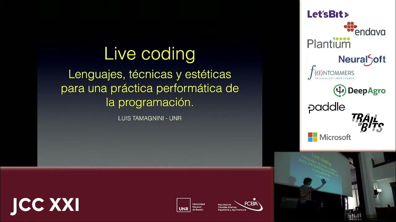 unexCoder's tweet card. "Live coding" Luigi Tamagnini en las XXI JCC Rosario 2023.