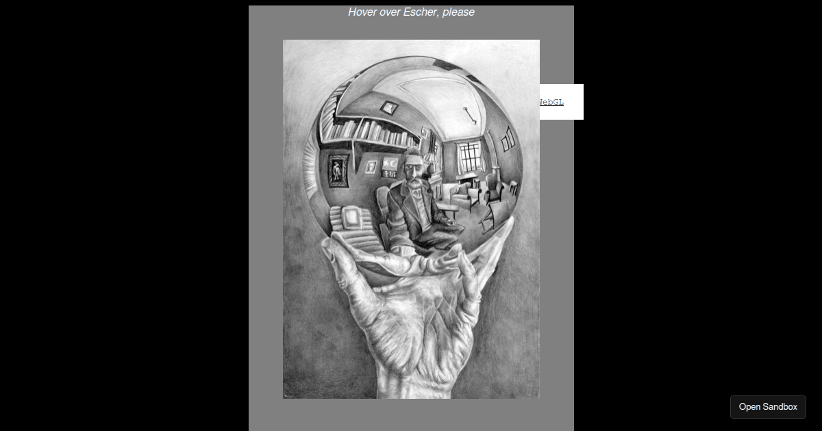kevin_e_schmidt's tweet card. I am Escher by kevinoe using three, vue