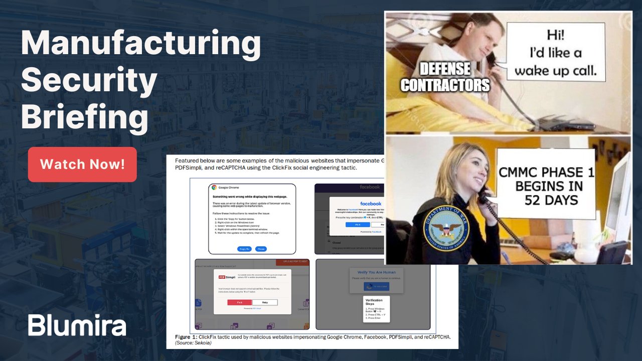 blumirasec's tweet card. Join Blumira's webinar on Sept 23 to gain actionable intelligence on manufacturing cyber threats, security trends, and vulnerabilities. Perfect for IT and security leaders in manufacturing. Save your...