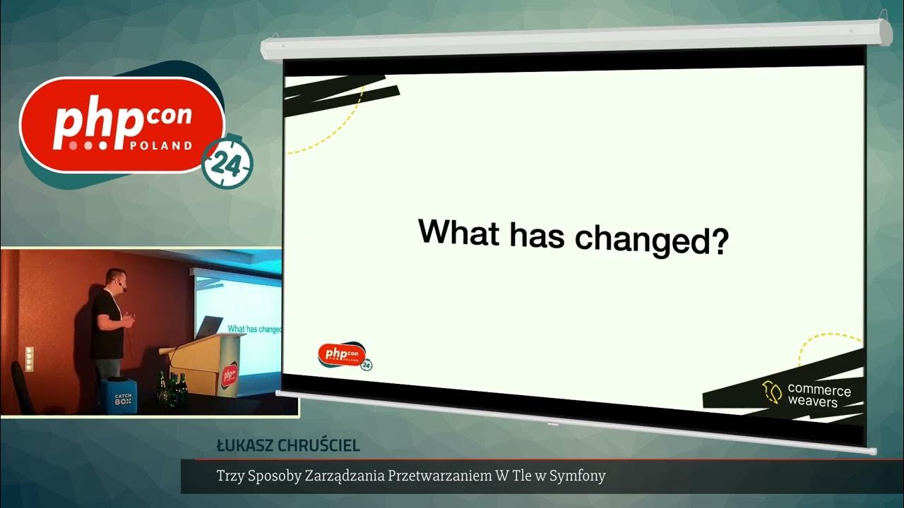 PHPConPoland's tweet card. Łukasz Chruściel: Trzy Sposoby Zarządzania Przetwarzaniem W Tle w...