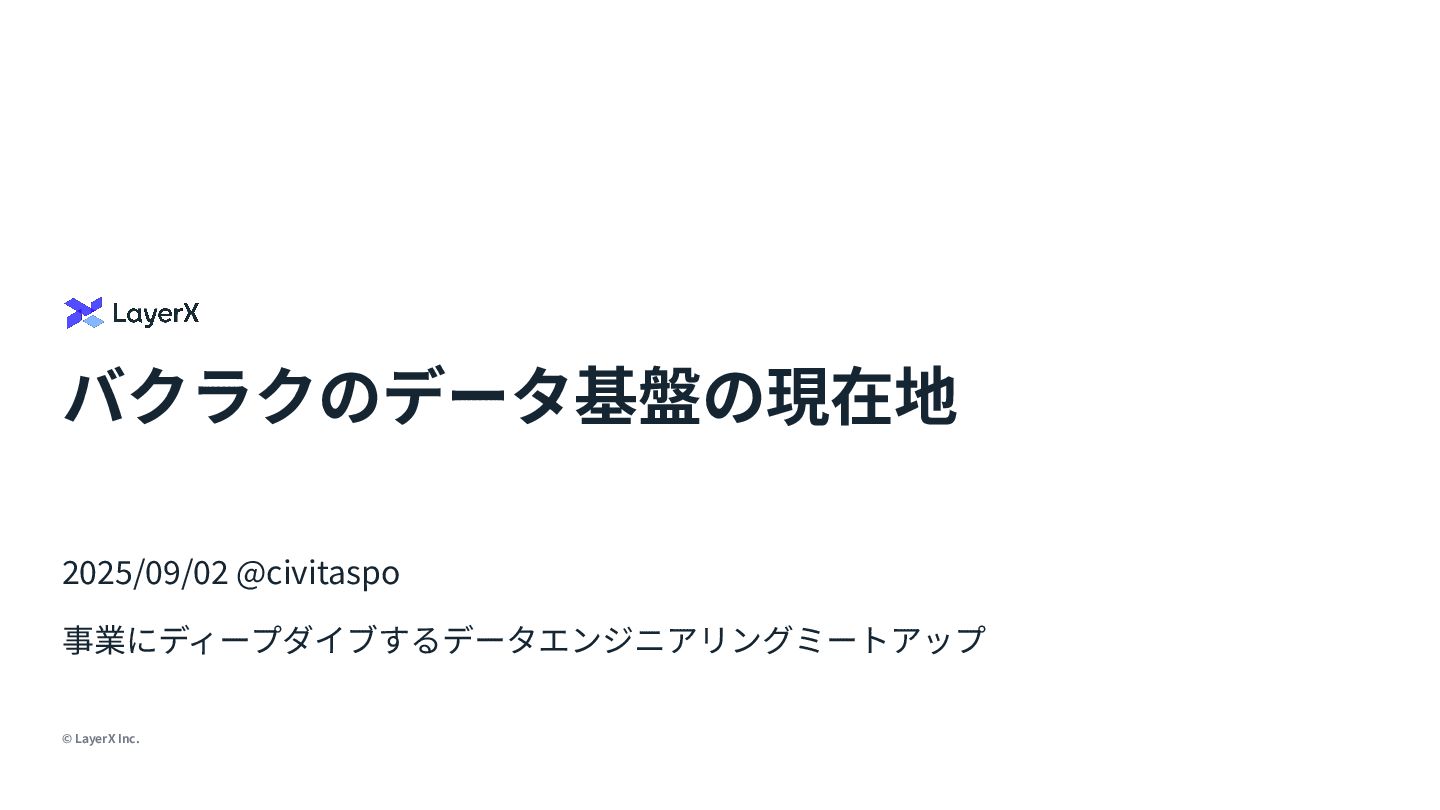 civitaspo's tweet card. 2025/09/02開催の『事業にディープダイブするデータエンジニアリングミートアップ』の登壇資料です。 - イベントページ: https://layerx.connpass.com/event/363618/ - LayerX採用サイト: jobs.layerx.co.jp