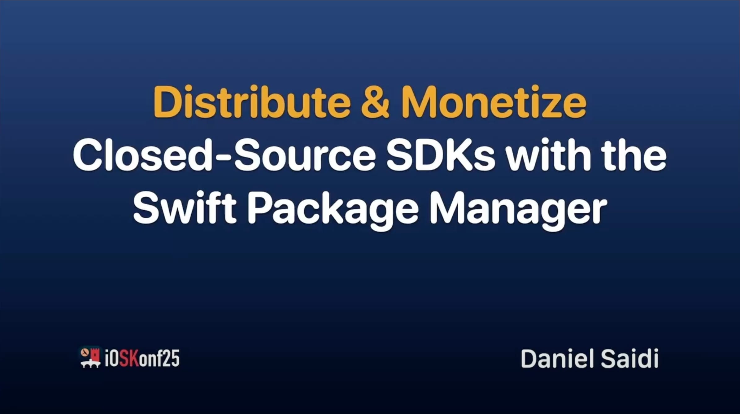 danielsaidi's tweet card. I gave this talk at iOSKonf25, in Skopje, North Macedonia, in May 2025. on how to set up, distribute, and monetize a closed-source SDK wi...