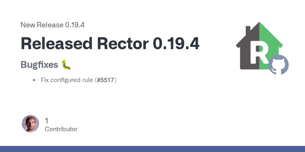 rectorphp's tweet card. Bugfixes 🐛 Fix configured rule (#5517)