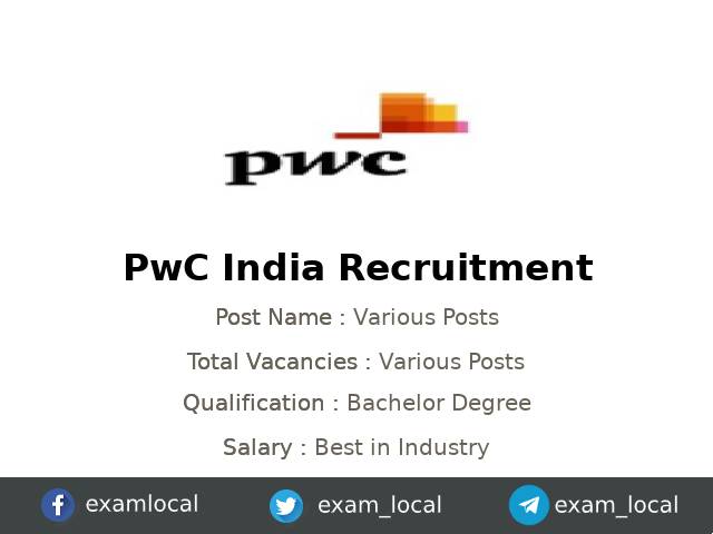 exam_local's tweet card. PwC India Recruitment 2025 - PwC India is recruiting Various candidates for their React Developer jobs in Bengaluru, Karnataka, India. Before applying for